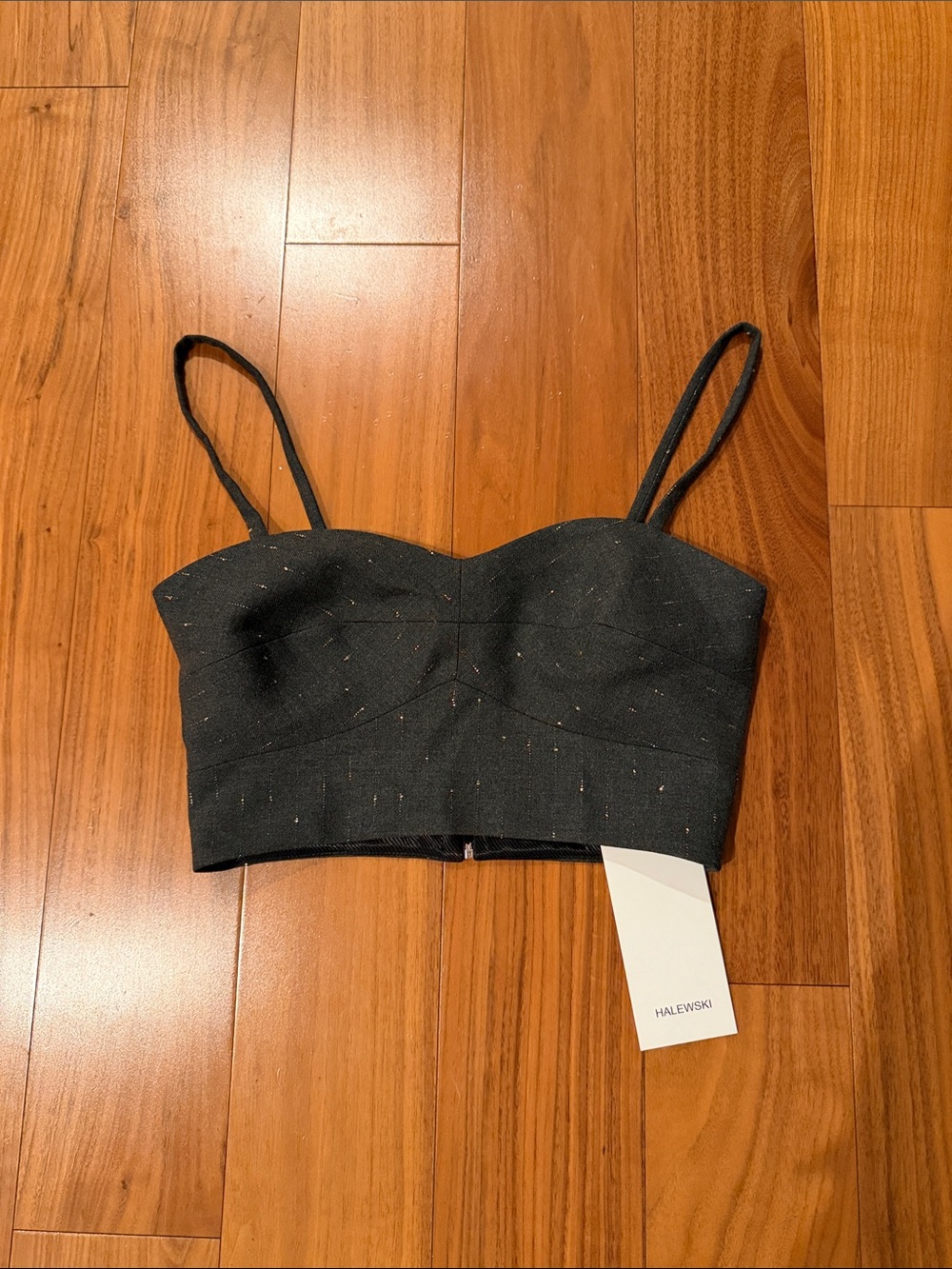 Black Sparkle Bustier Crop Top